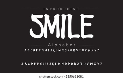 Smile Best Alphabet Painting Paint Brush Beauty Script Logotype Font lettering handwritten