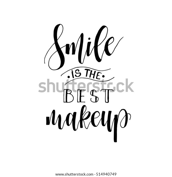笑顔が一番の化粧カード 手書きの文字 インクイラスト 笑顔のポジティブな引用 現代の筆跡 のベクター画像素材 ロイヤリティフリー 514940749