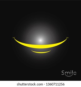 smile black background logo design vector