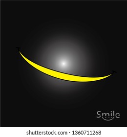 smile black background logo design vector