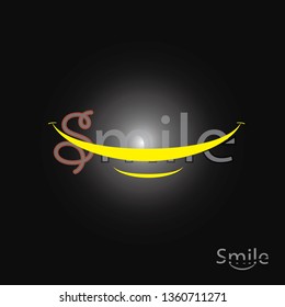 smile black background logo design vector