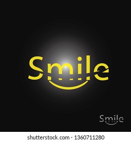 smile black background logo design vector