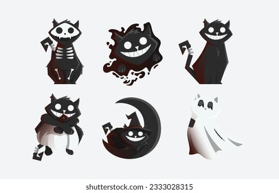 Smile Black Cat Halloween Character