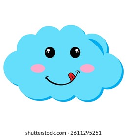 smile blue cloud vector illustration