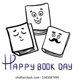 smile book  cartoon vector and illustration, hand drawn style, isolated on white background doodle