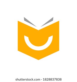 Diseño del logotipo del libro sonrisas, libros de felicidad - Vector