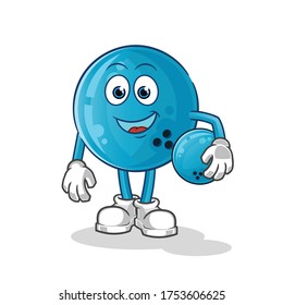 smile bowling ball mascot cartoon