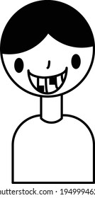Smile of a boy with cavities