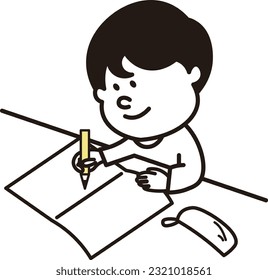 sonreir el pensamiento de la escuela de niños
