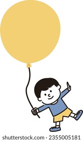 Lächeljunge und gelber Ballon