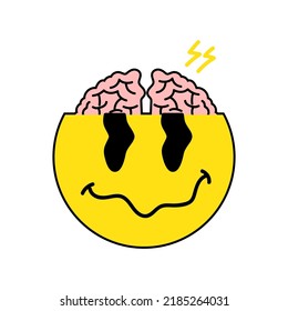 Smile Brain Sheesh Style Streetwear Design Yellow Color Commercial Use