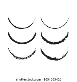 Dibujo de diseño de plantillas de vectores en blanco y negro para la compilación de pincel sonriente