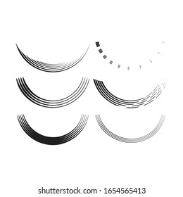 Smile Brush Compilation Black and White Vector Template Design Illustration