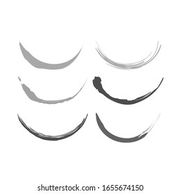 Smile Brush Compilation Black and White Vector Template Design Illustration