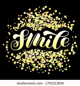 Smile brush lettering. Word for banner or poster. Vector illustration