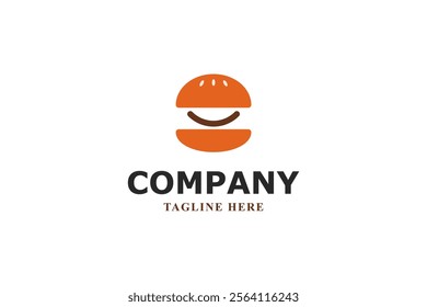 smile burger modern food logo design