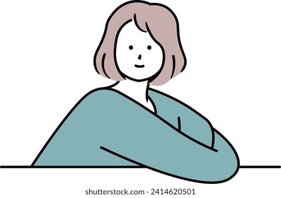 smile business woman think in company