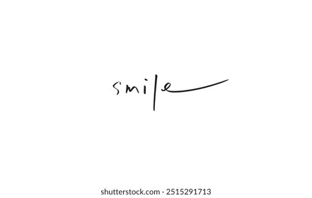 smile calligraphy script hand lettering black color decoration ornament smile happy print face phrase celebration holiday enjoy funny positive retro print lifestyle word character smile face joy