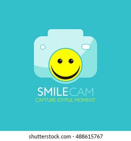 Smile Camera Logo Template Design. Vector Illustration