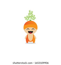 smile carrot mascot vector design.