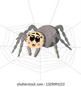 Smile cartoon spider illustration