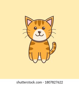 smile cat cartoon vector illustration
