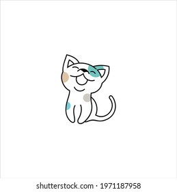 smile cat logo design vector illustration