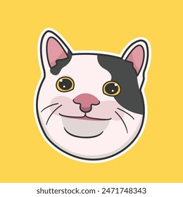 Smile Cat Meme Vector Cute Illustration