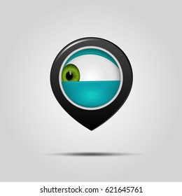 Smile cautious label on the map