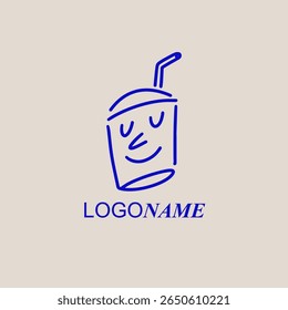 Sorria xícara de personagem. Tumblr. Logo do café. Ilustração do design da marca