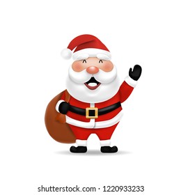 Cute​ smile  Santa​ Claus​,cartoon​ character, vector
