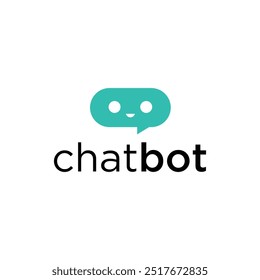 Vector de icono de logotipo de bot de chat de sonrisa