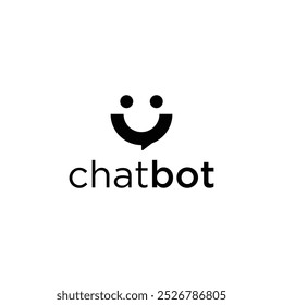 Smile chat bot logo icon vector