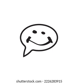 Smile chat icon message isolated on white