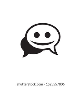 Smile Chat Icon in trendy flat style. Speech bubble symbol for your web site design, logo, app, UI. Vector illustration, EPS10.