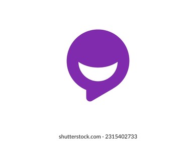 Smile Chat Logo Design Vector 