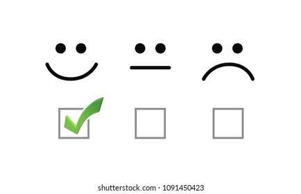Smile check mark selection illustration options graphics. isolated over white