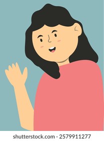 Smile and Cheerful People Character with Trendy Cartoon Design. Isolated Vector Illustration
