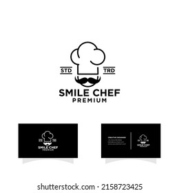 sonrisa chef logotipo de cocina icono vector logotipo plano icono de diseño