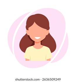 smile child character avatar flat vector