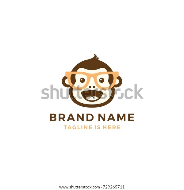 smile chubby monkey chimp chimpanzee geek
logo template vector icon
illustration
