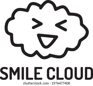 smile cloud, hand drawn style