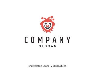 smile clown logo in flat design style