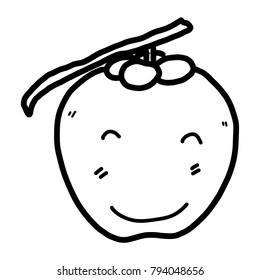 smile coconut / cartoon vector and illustration, black and white, hand drawn, sketch style, isolated on white background.
