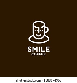 smile coffee logo icon designs vector