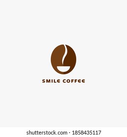 Smile coffee logo. Vector illustration.