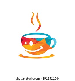 Smile coffee logo vector illustration design.