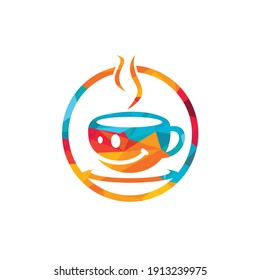 Smile coffee logo vector illustration design.