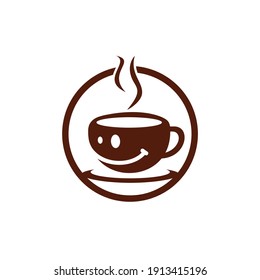 Smile coffee logo vector illustration design.