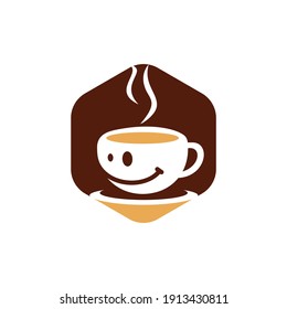 Smile coffee logo vector illustration design.